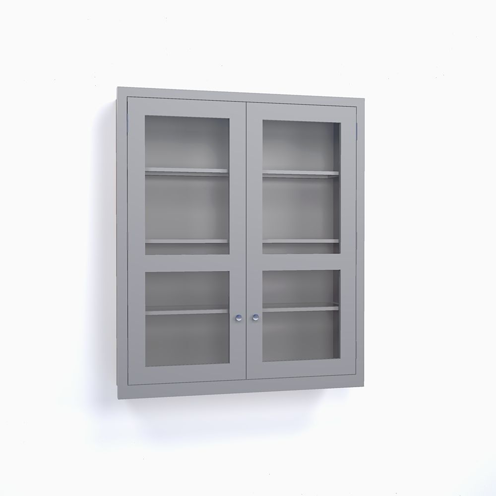 Dresser Cabinet - Two Glazed Door Cabinet - 3 Glass Shelves