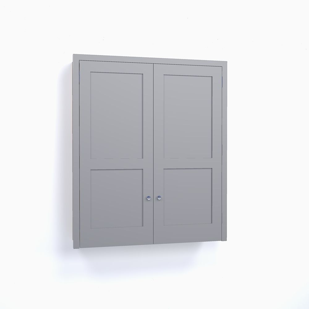 Two Door Cabinet, 3 Shelves - No Base