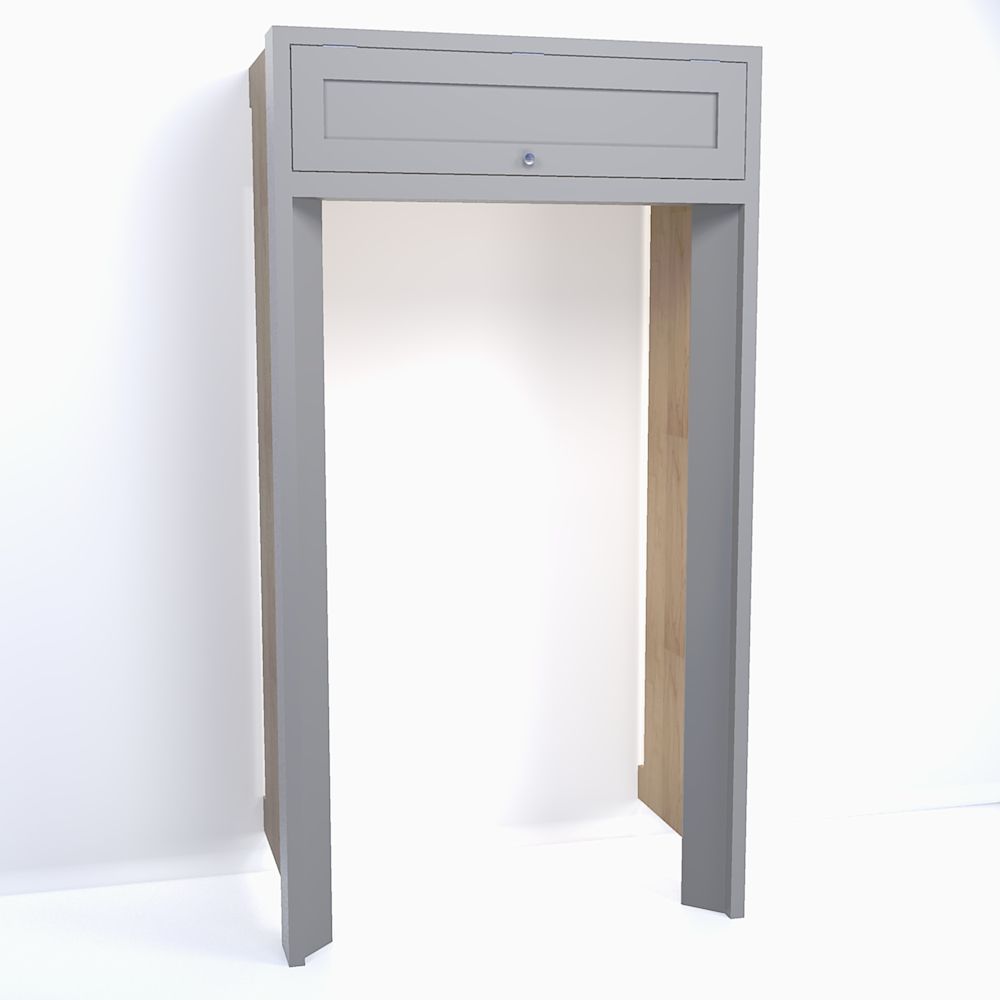 Bridging Cabinet for Fridge, with ends and frame to floor