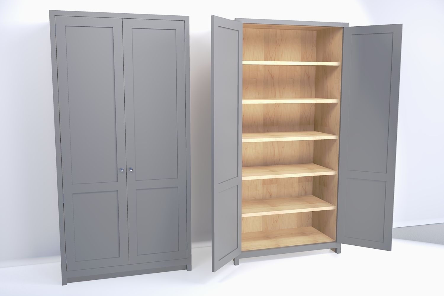 Two Door Larder, 5 Shelves