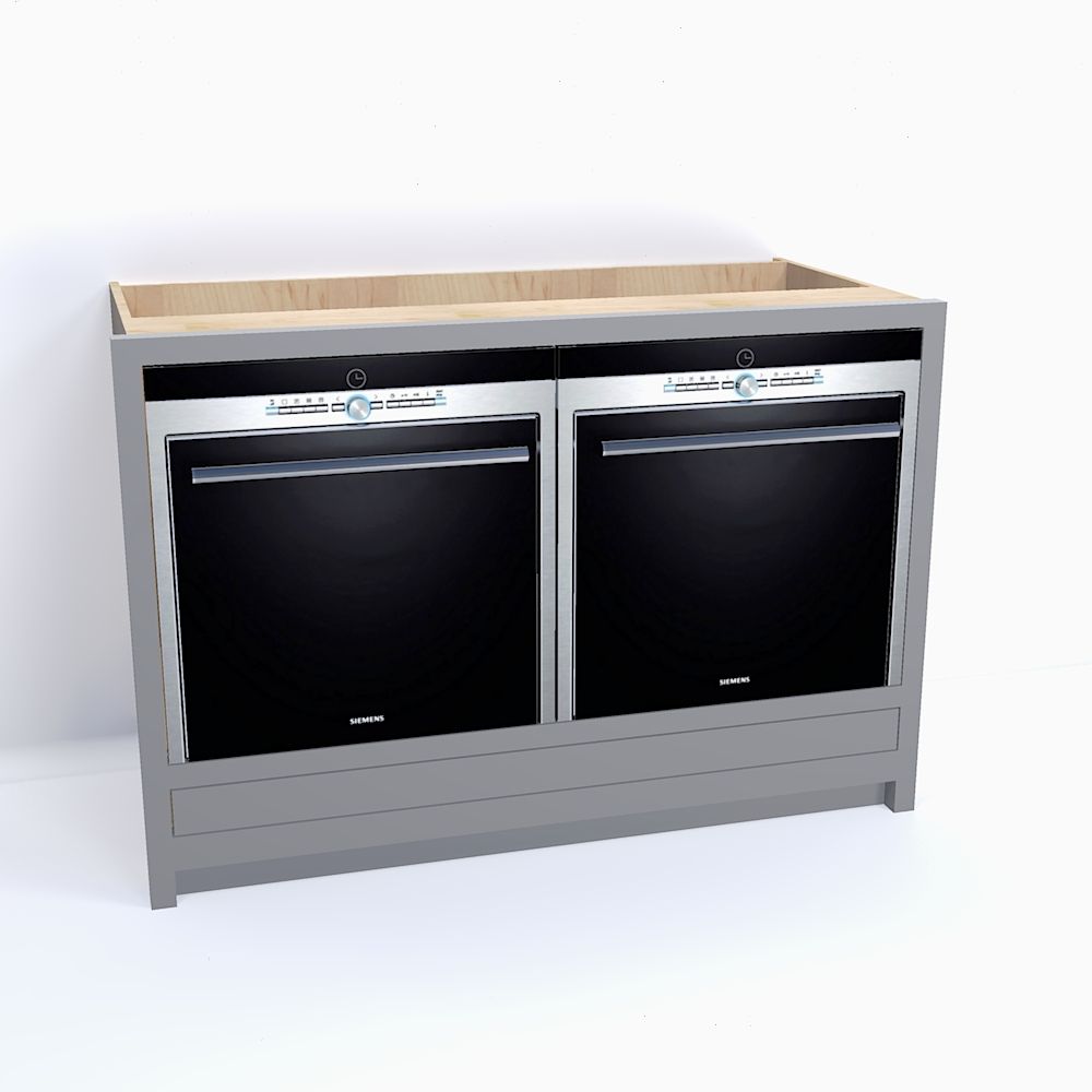 Built Under Double Oven Cabinet - Fixed Panel Below